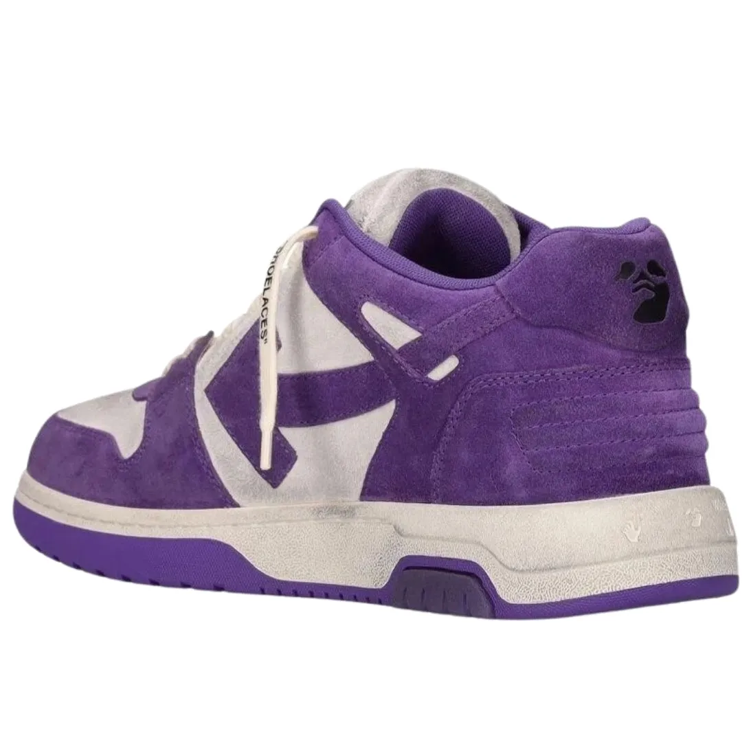 Off White Out Of Office Vintage Purple Suede Leather Sneakers