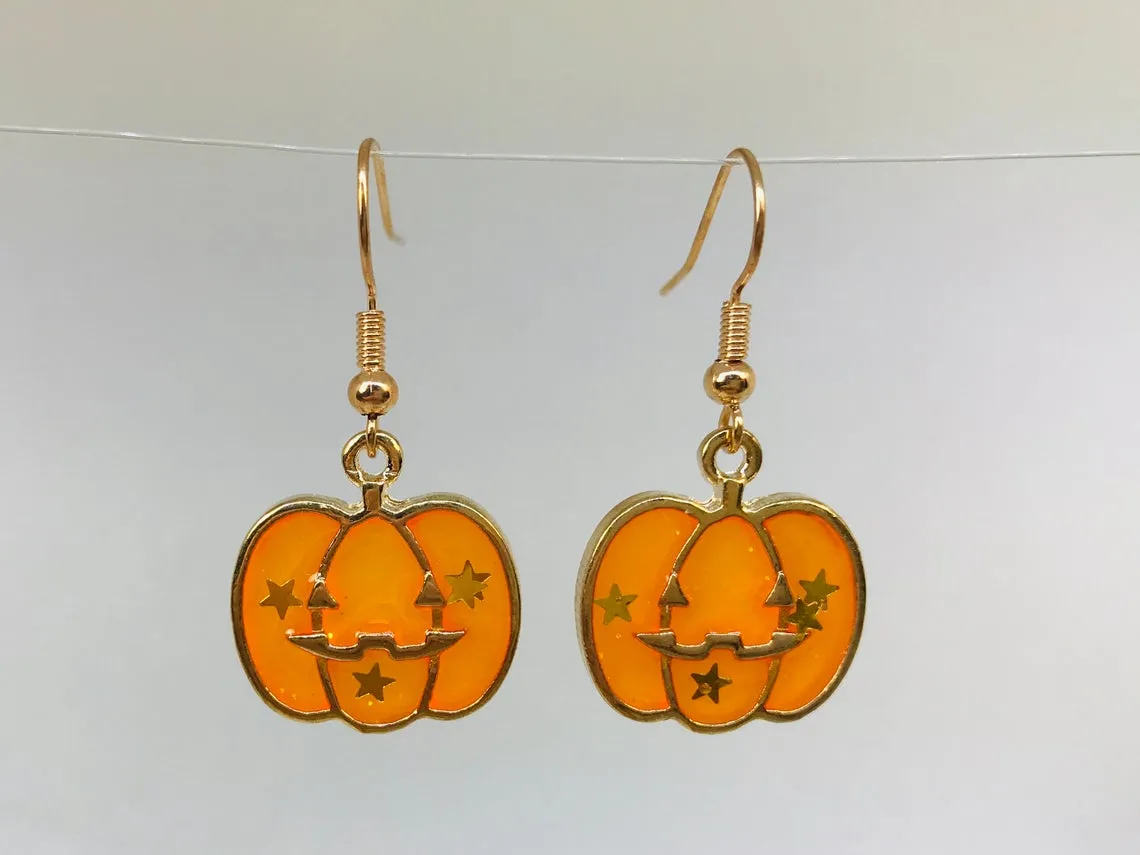 Orange Pumpkin  Earrings, Halloween Earrings wholesale