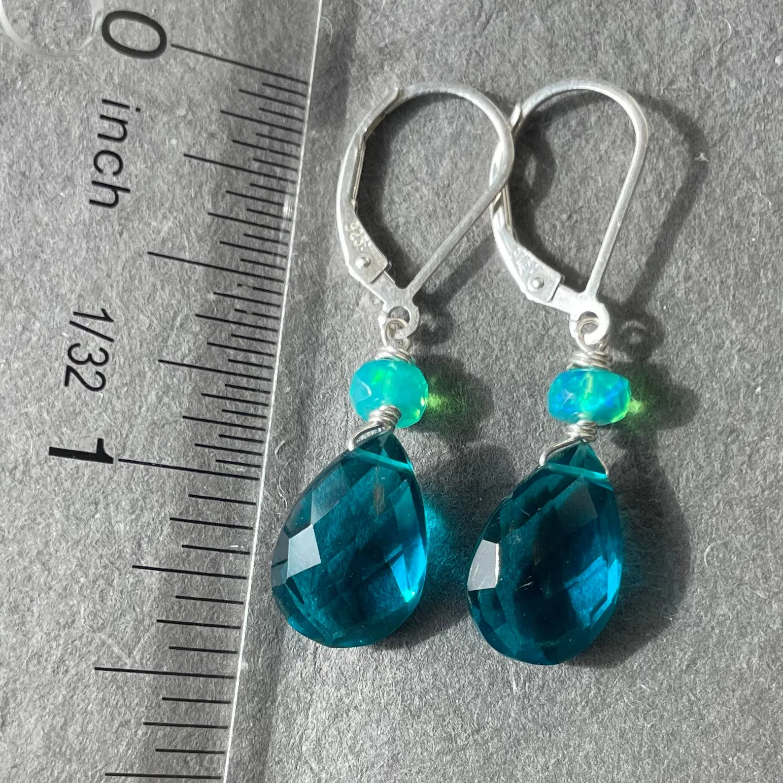 Paraiba Blue Opal Dangles