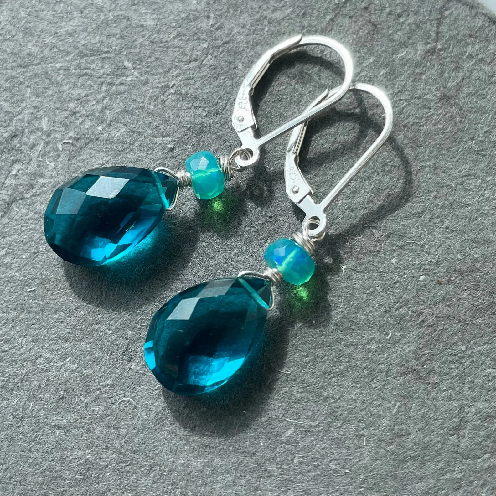 Paraiba Blue Opal Dangles