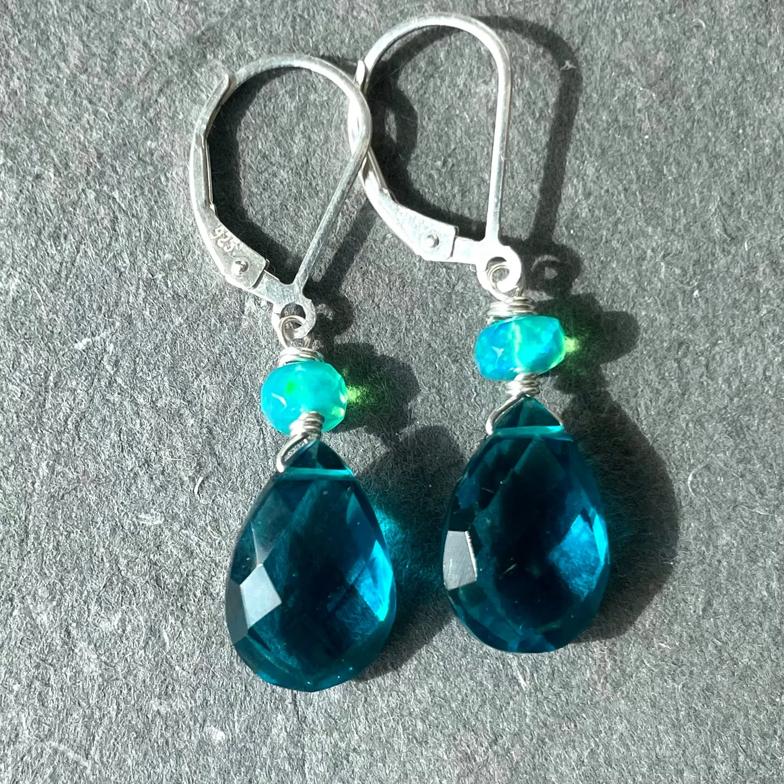 Paraiba Blue Opal Dangles