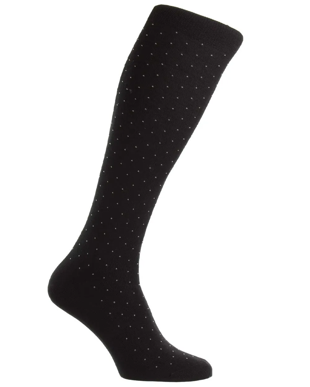 Pin Dot Over the Calf Socks in Black