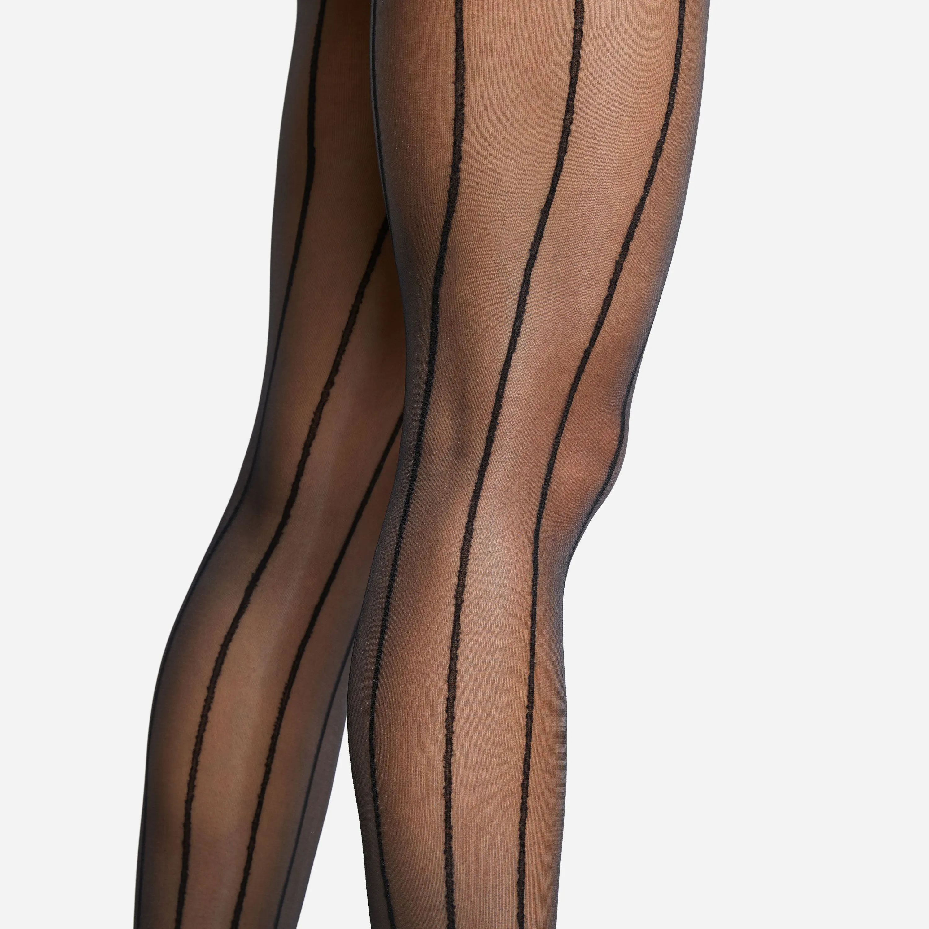 Pin Stripe Tights In Black