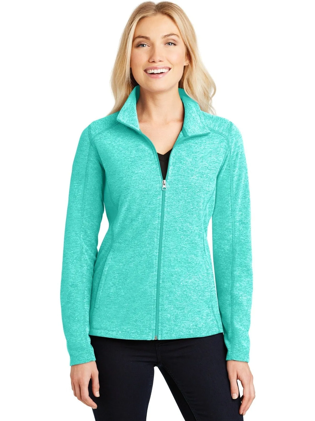 Port Authority Ladies Heather Microfleece Full-Zip Jacket