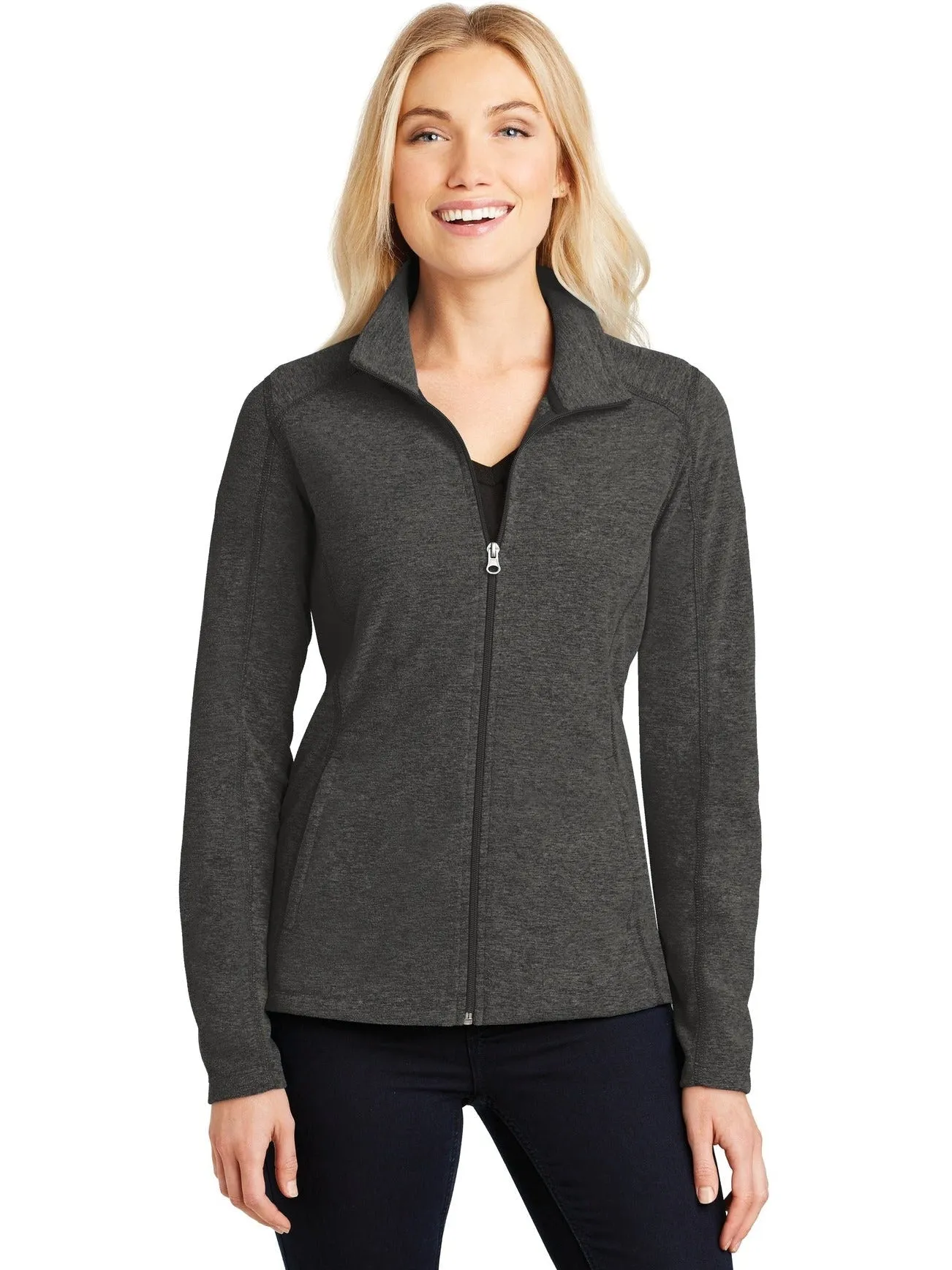 Port Authority Ladies Heather Microfleece Full-Zip Jacket