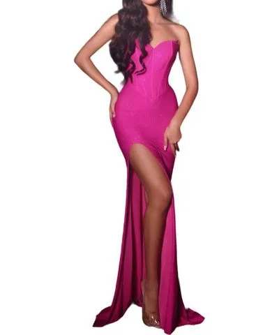 PORTIA & SCARLETT Beaded Mesh Prom Dress In Hot