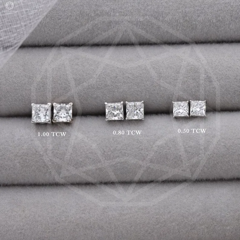 Princess Cut Diamond Stud Earrings