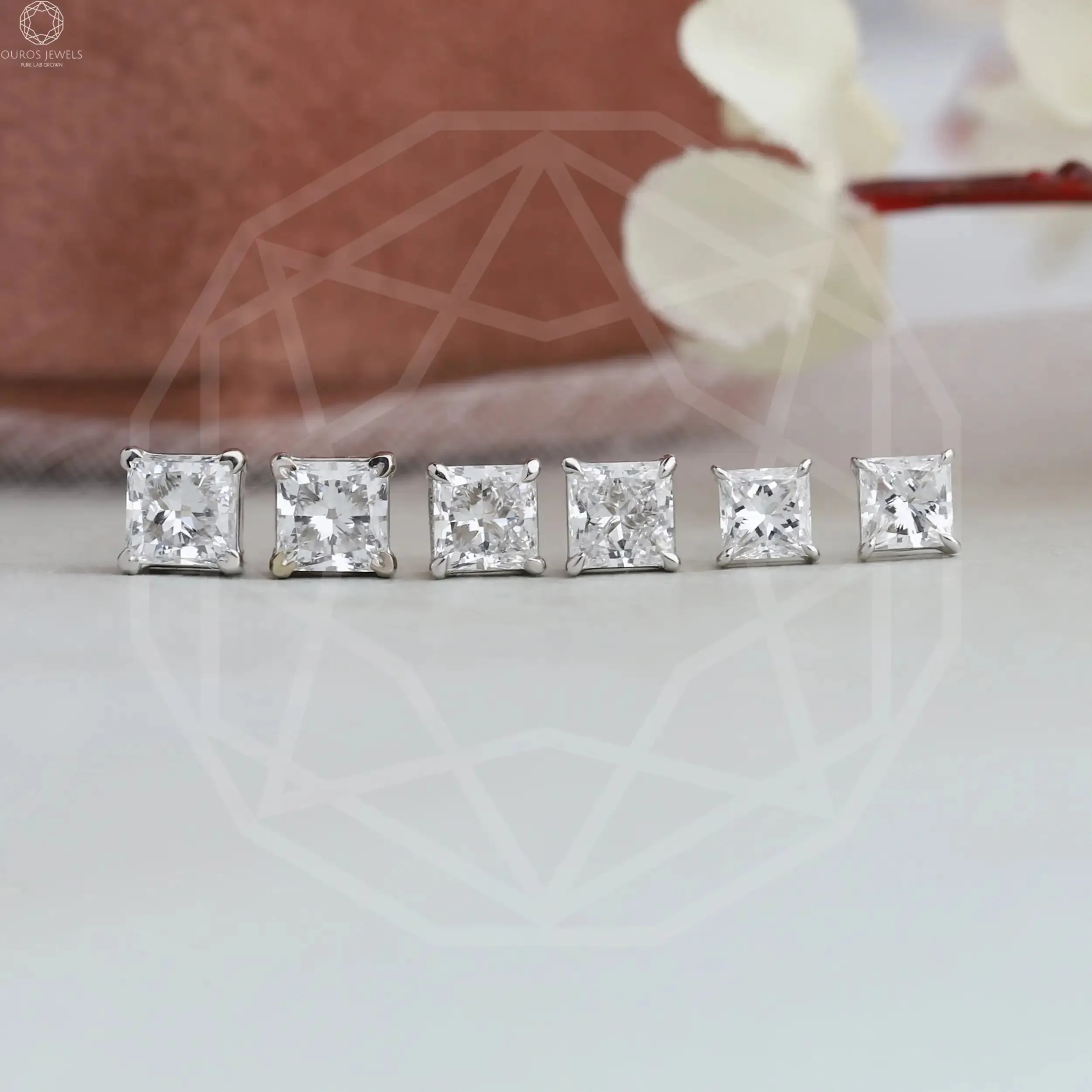 Princess Cut Diamond Stud Earrings