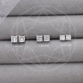 Princess Cut Diamond Stud Earrings