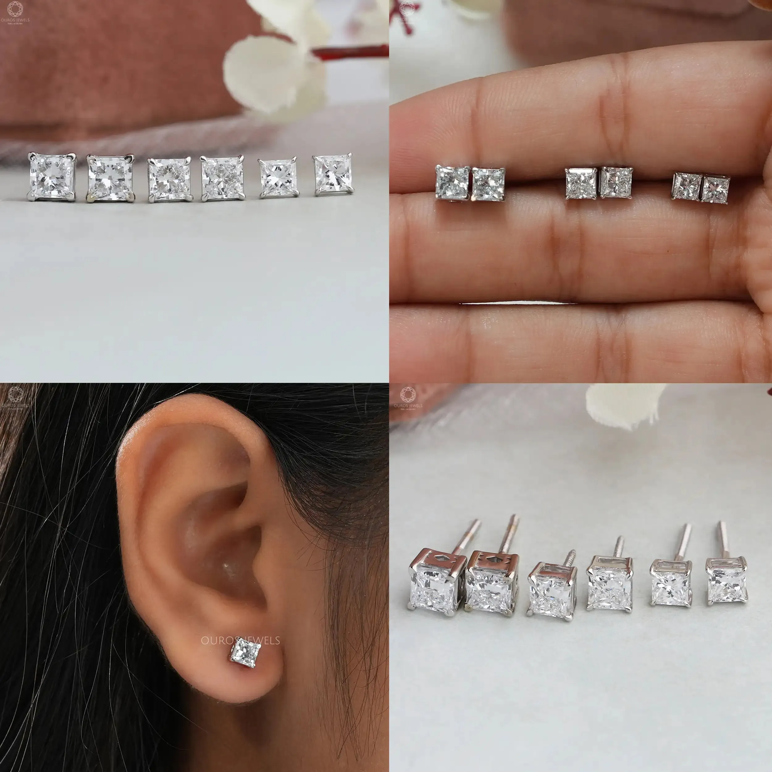 Princess Cut Diamond Stud Earrings