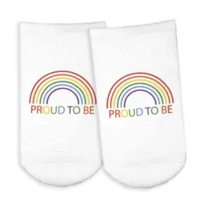 Proud to Be Rainbow Pride No Show Socks