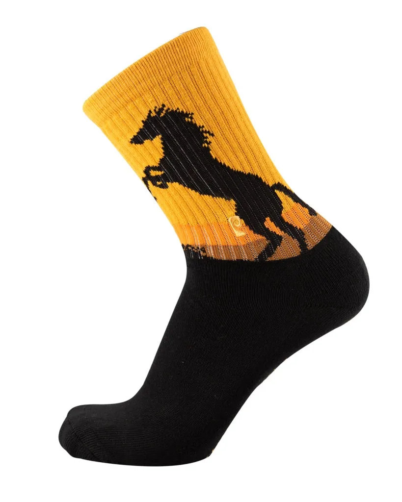 Psockadelic Wild Stallion Socks Orange/Black