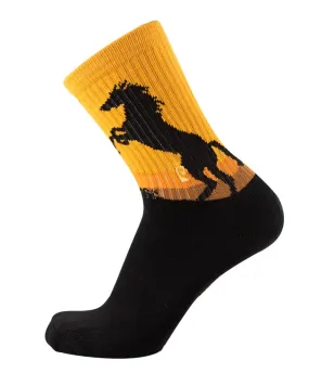 Psockadelic Wild Stallion Socks Orange/Black