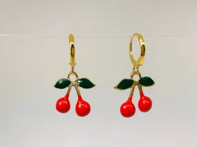 Red Cherry Huggie Earrings wholesale lot