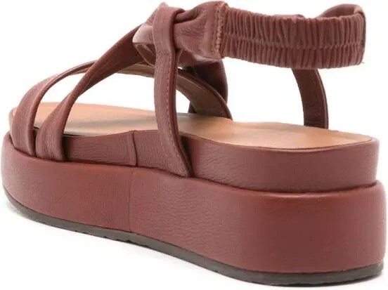 Sarah Chofakian Vionnet leather platform sandals Brown