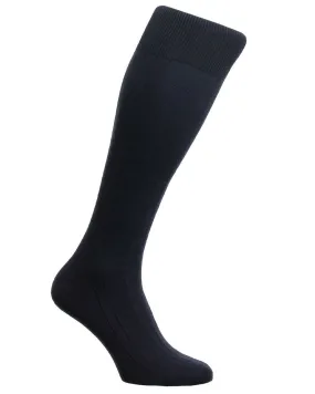 Sea Island Cotton Over the Calf Socks in Navy