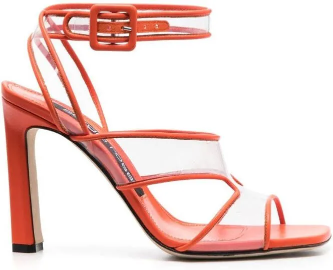 Sergio Rossi Sr Lunettes 100mm open-toe sandals Orange