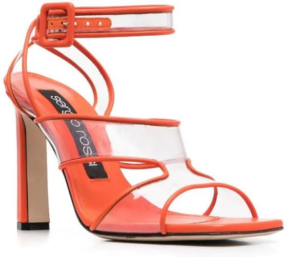 Sergio Rossi Sr Lunettes 100mm open-toe sandals Orange