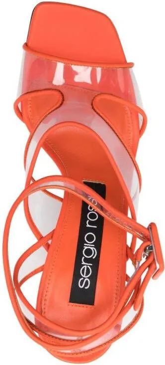 Sergio Rossi Sr Lunettes 100mm open-toe sandals Orange