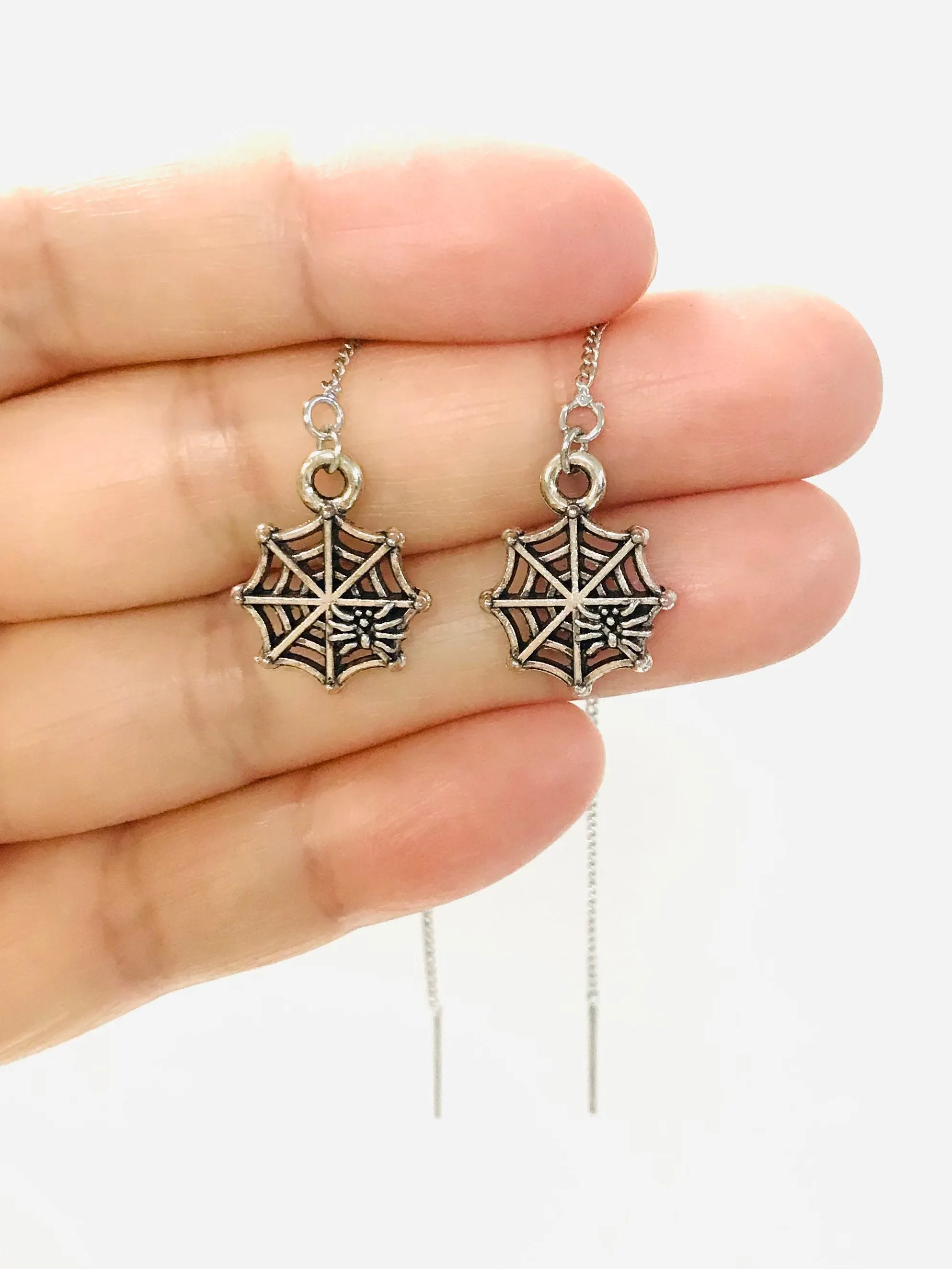 Spider Web Threader Earrings