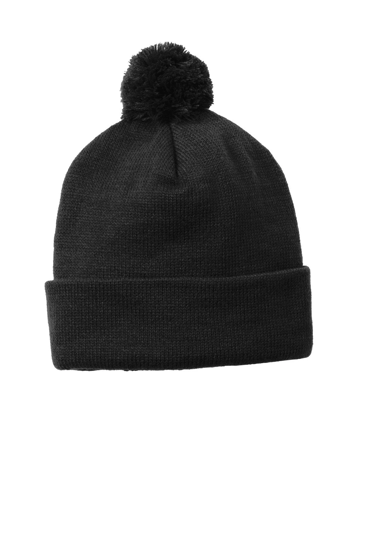 Sport-Tek Solid Pom Pom Beanie STC37 True Red