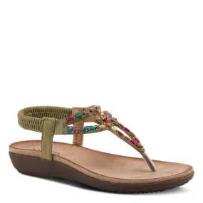 Spring Step Shoes Patrizia Crema Women's Thong Stretch Back Strap Sandals