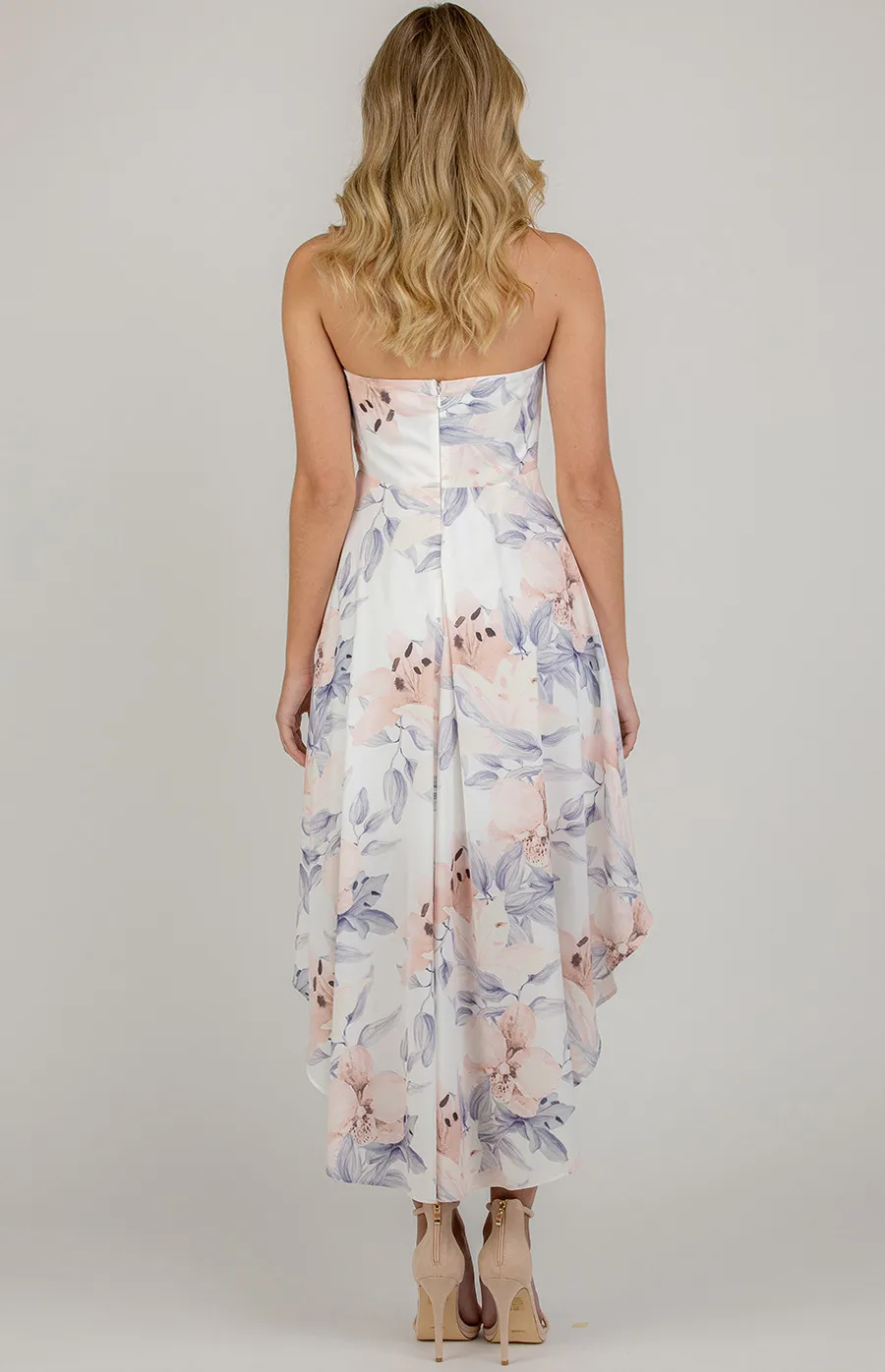 Strapless Dress with Side Waterfall hemline (SDR529B)