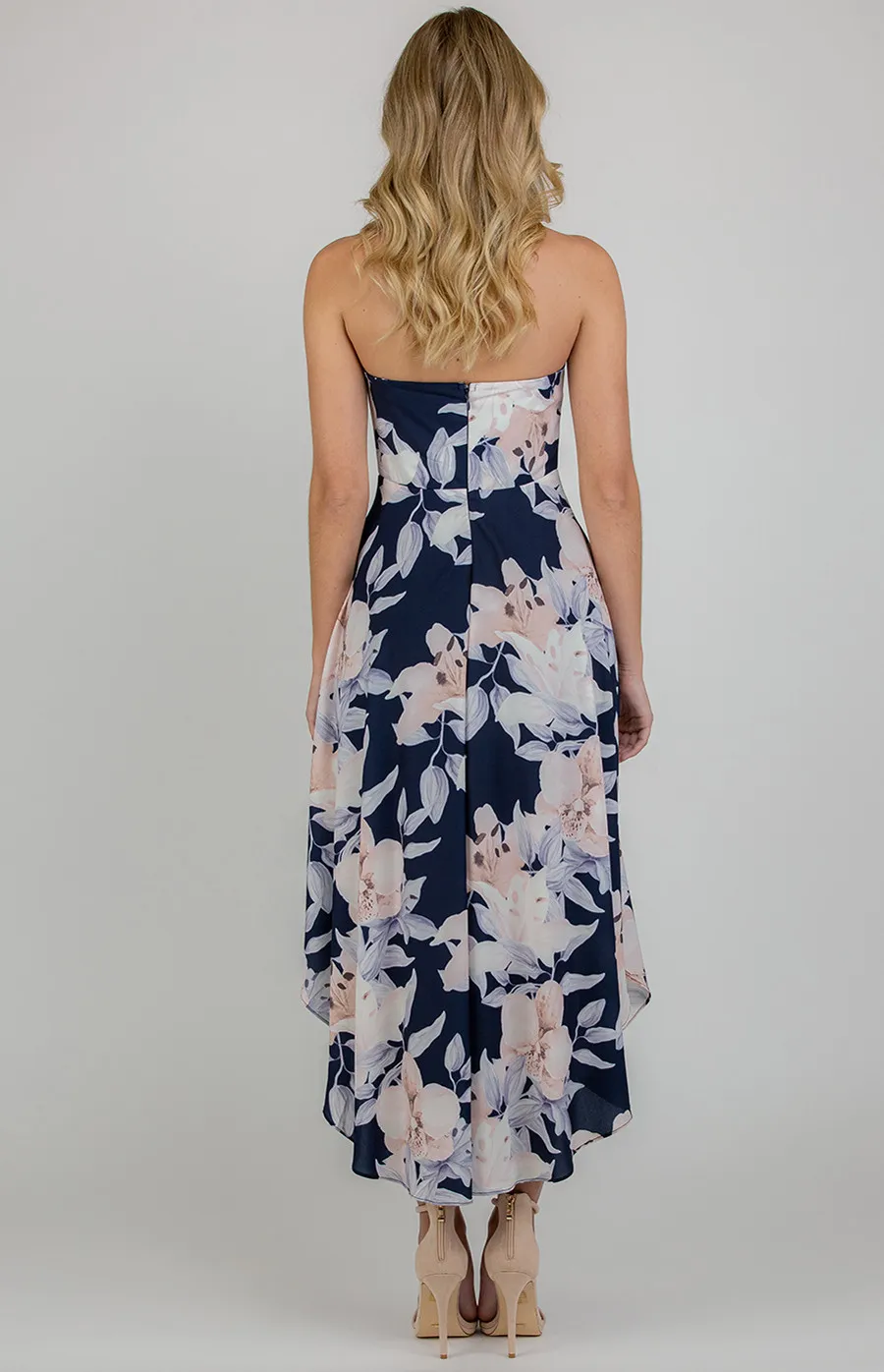 Strapless Dress with Side Waterfall hemline (SDR529B)