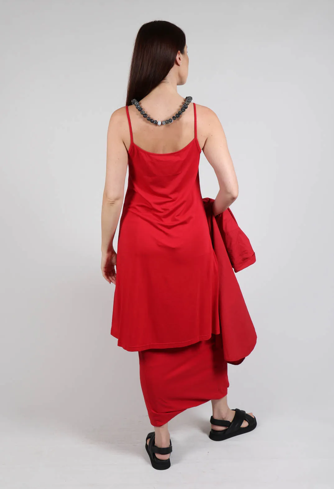 Strappy Jersey Dress in Chili