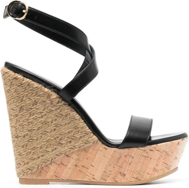 Stuart Weitzman 140mm platform-wedge sandals Black