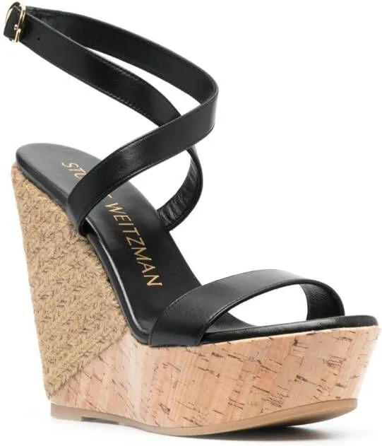 Stuart Weitzman 140mm platform-wedge sandals Black