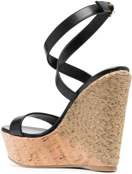 Stuart Weitzman 140mm platform-wedge sandals Black