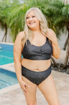 Sweet Sunshine Criss-Cross Bikini Top- Black & Ivory