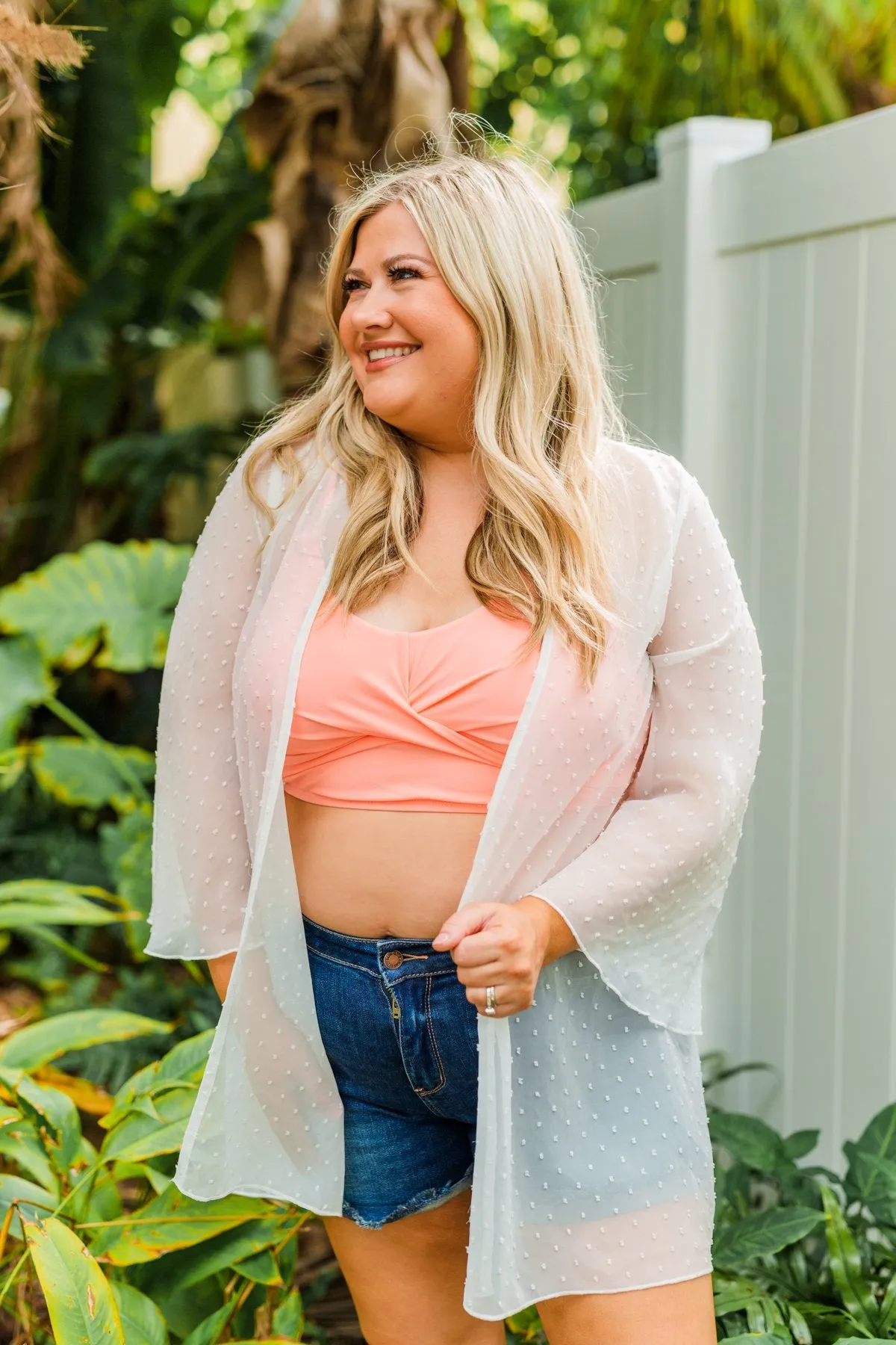 Sweet Sunshine Criss-Cross Bikini Top- Coral