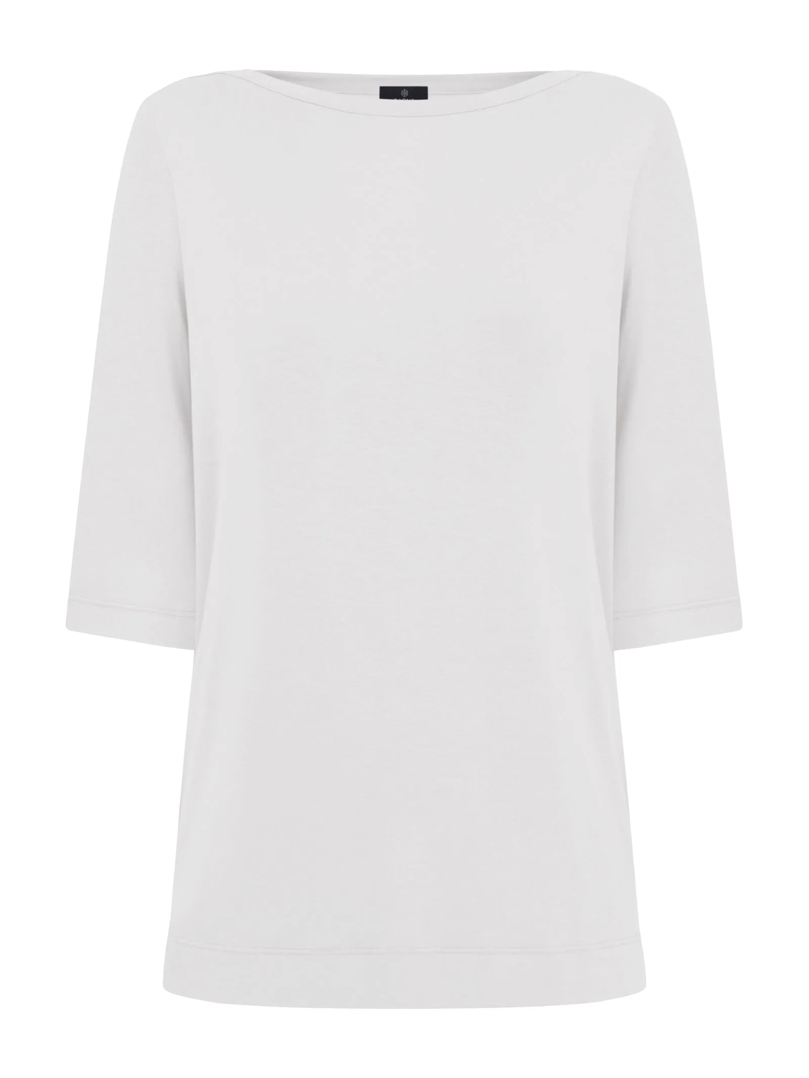 T-Shirt con manica 3/4 in misto viscosa - Bianco