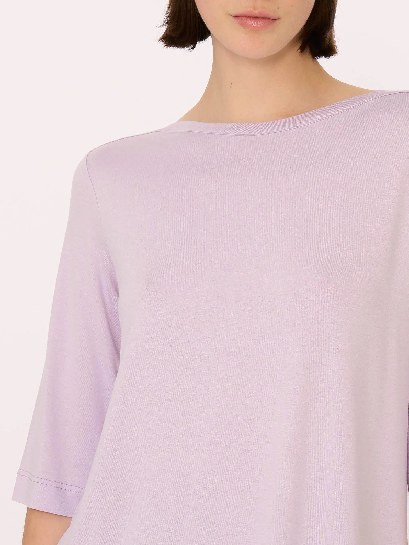 T-Shirt con manica 3/4 in misto viscosa - Dewberry