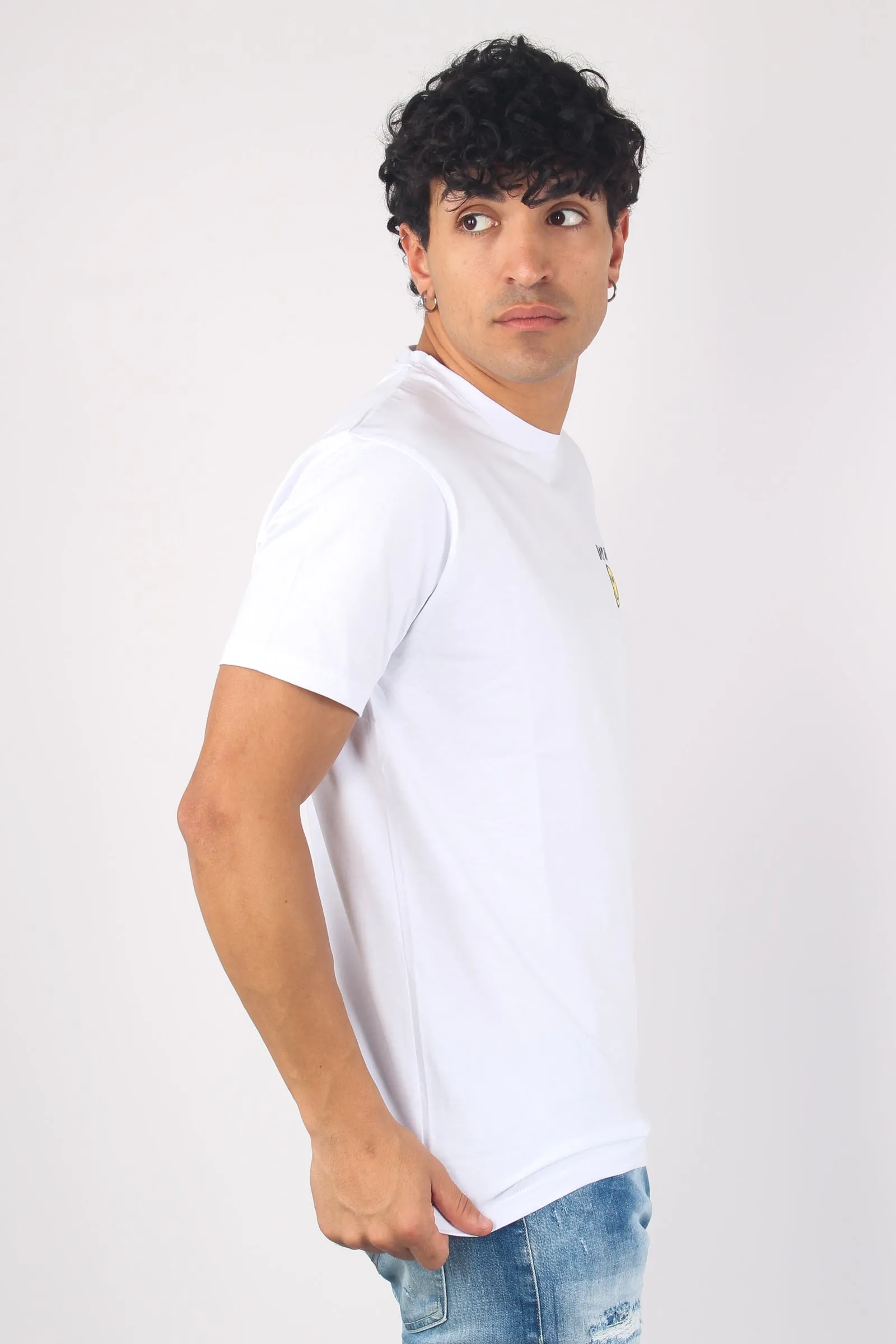 T-shirt Ricamo Happy Days Bianco