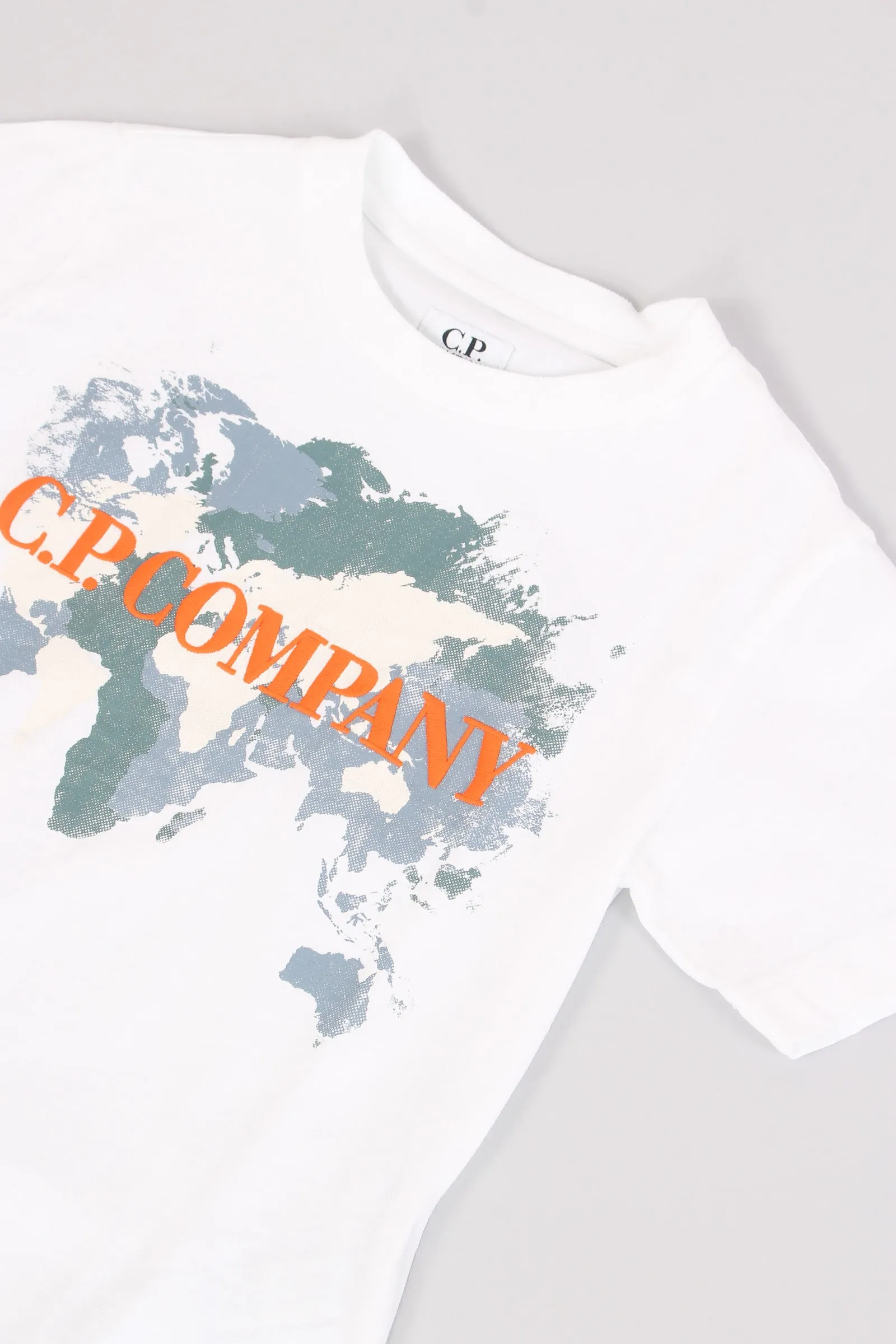 T-shirt Stampa Logo Ricamo Bianco Ottico