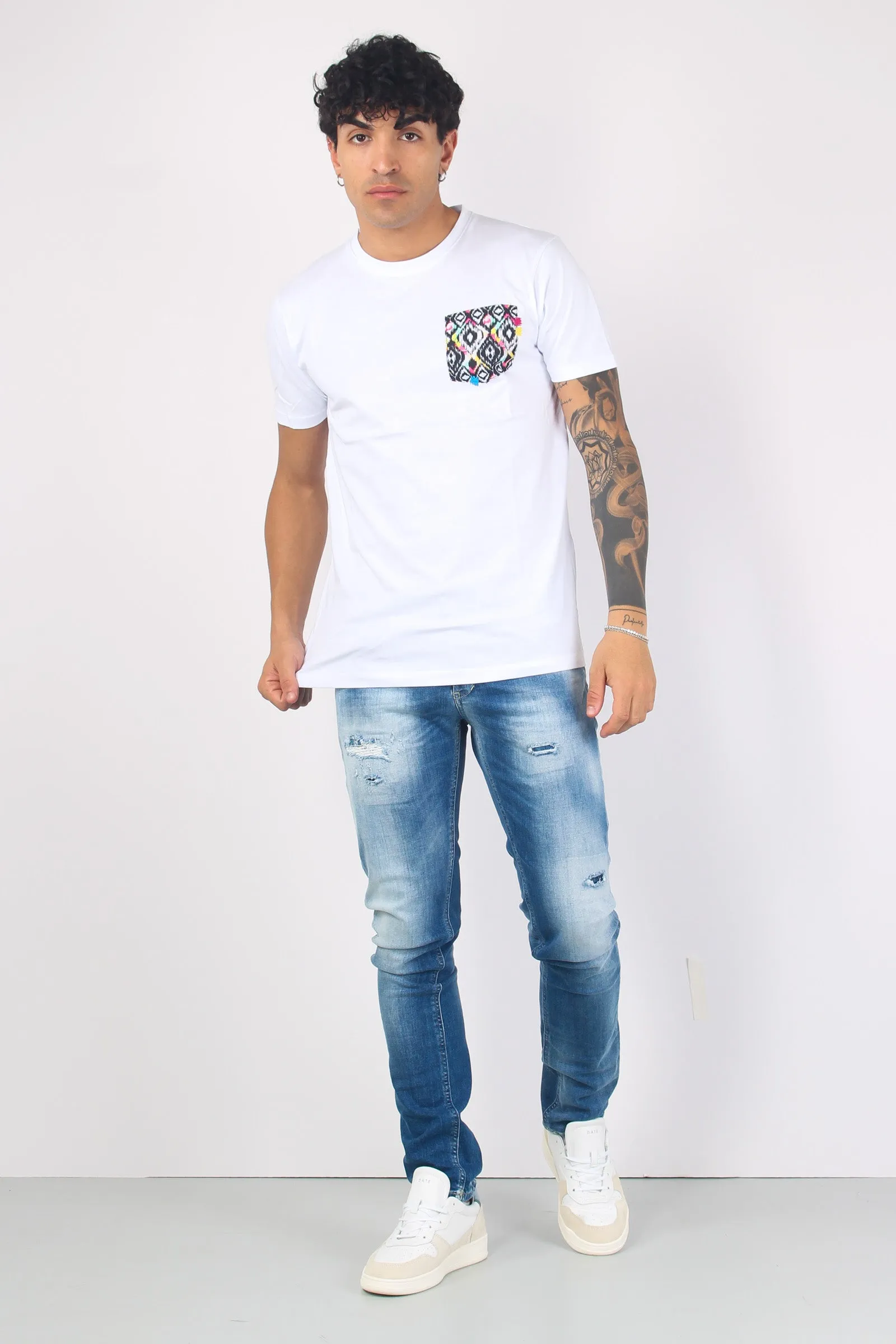 T-shirt Taschino Disegno Astra Bianco