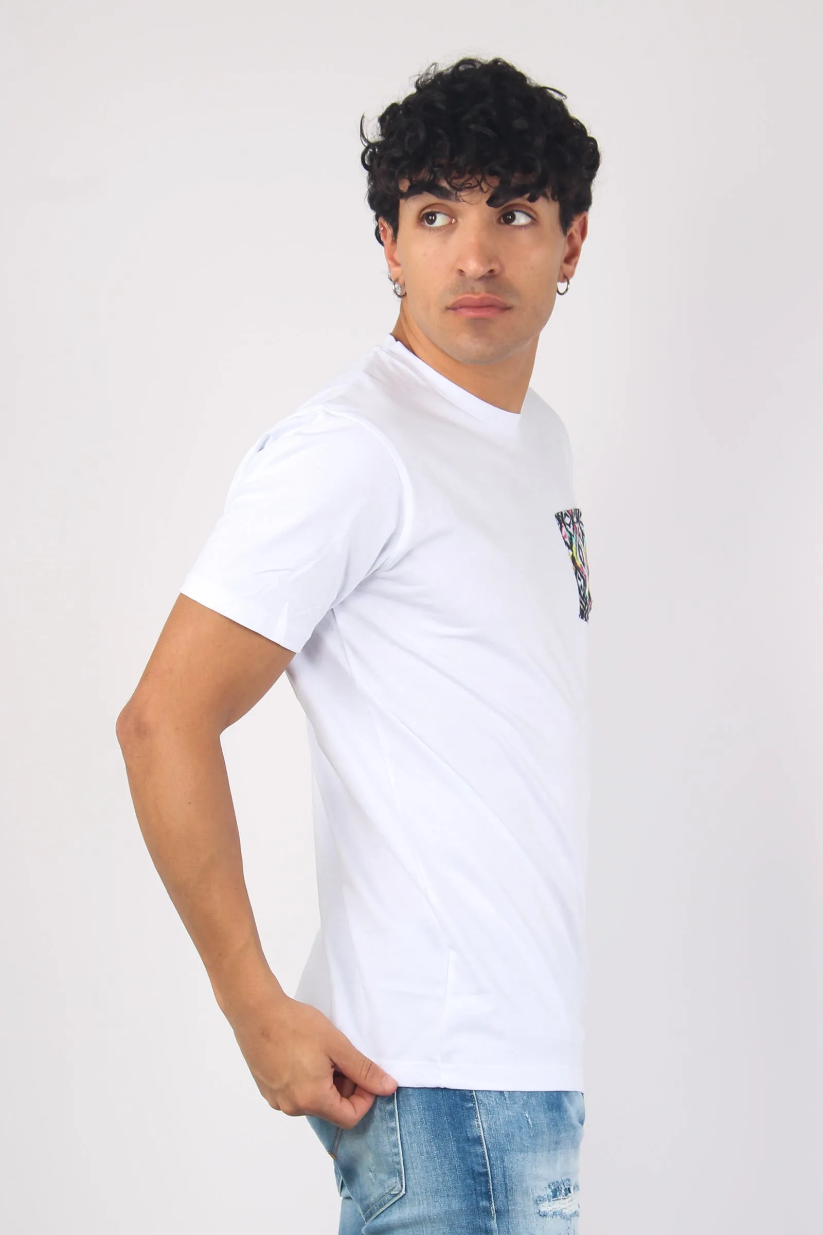 T-shirt Taschino Disegno Astra Bianco