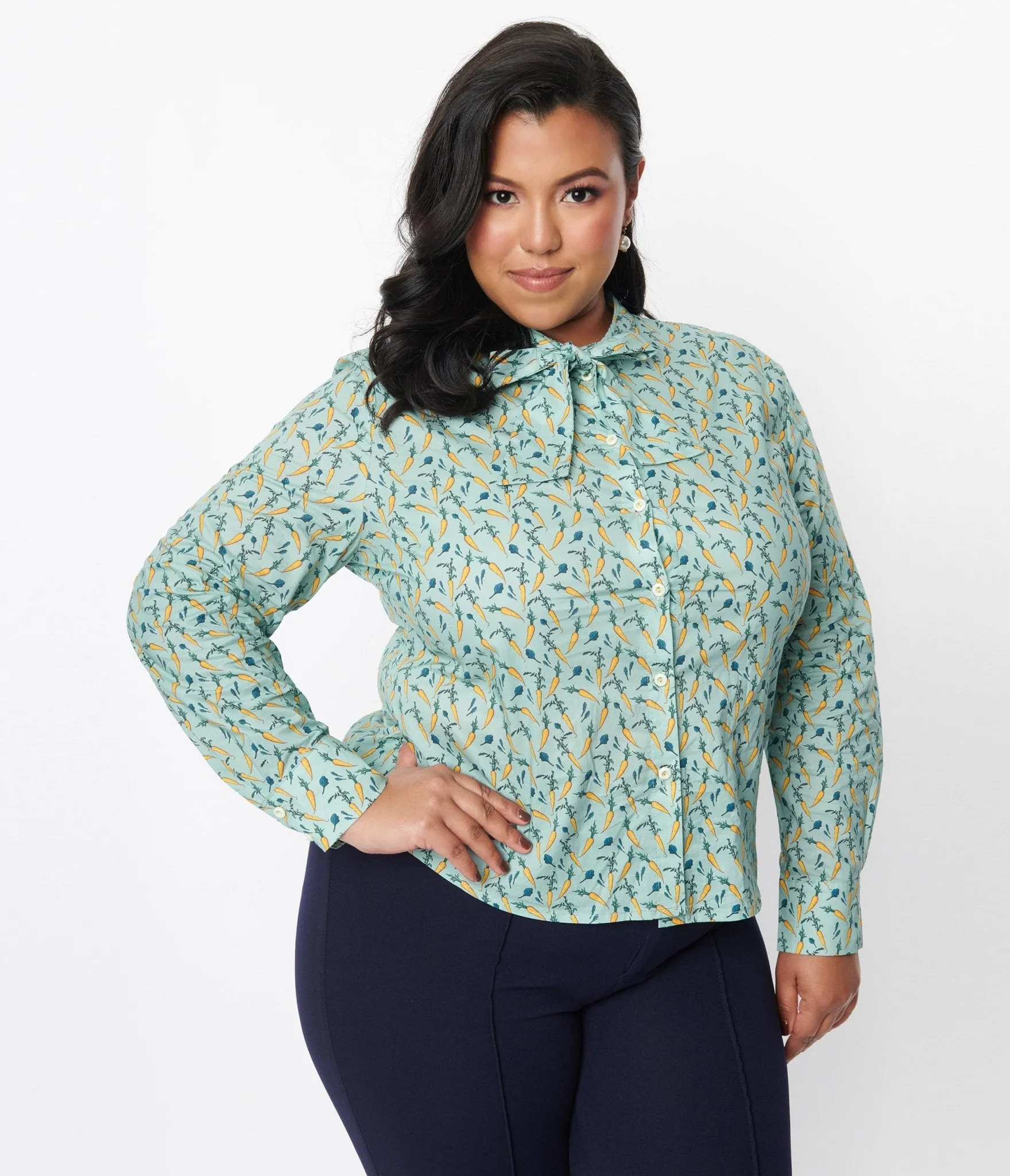 Teal Winter Garden Blouse