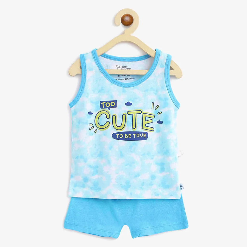 Top & Shorts Set - 2 pack - Dino-A-Maze- Tie-Dye Blues