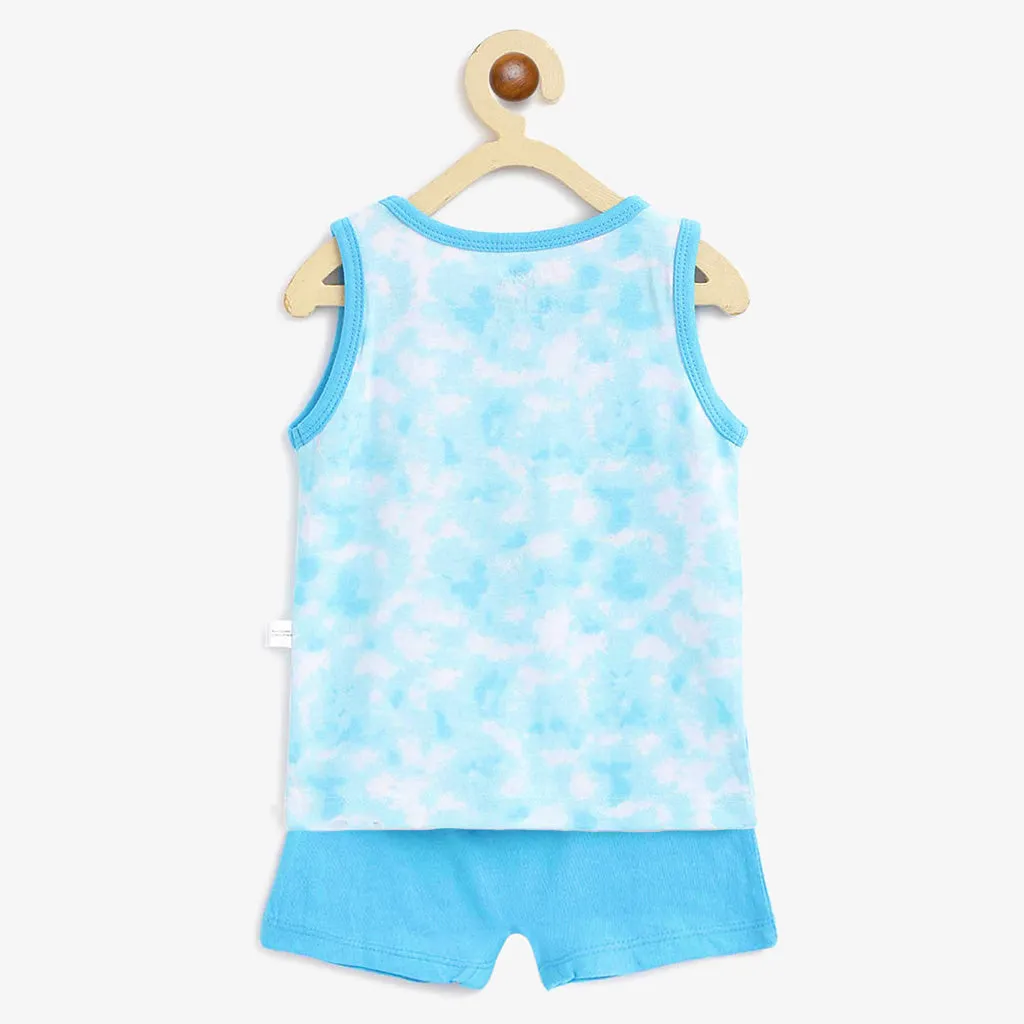 Top & Shorts Set - Tie-Dye Blues (6-12 months)