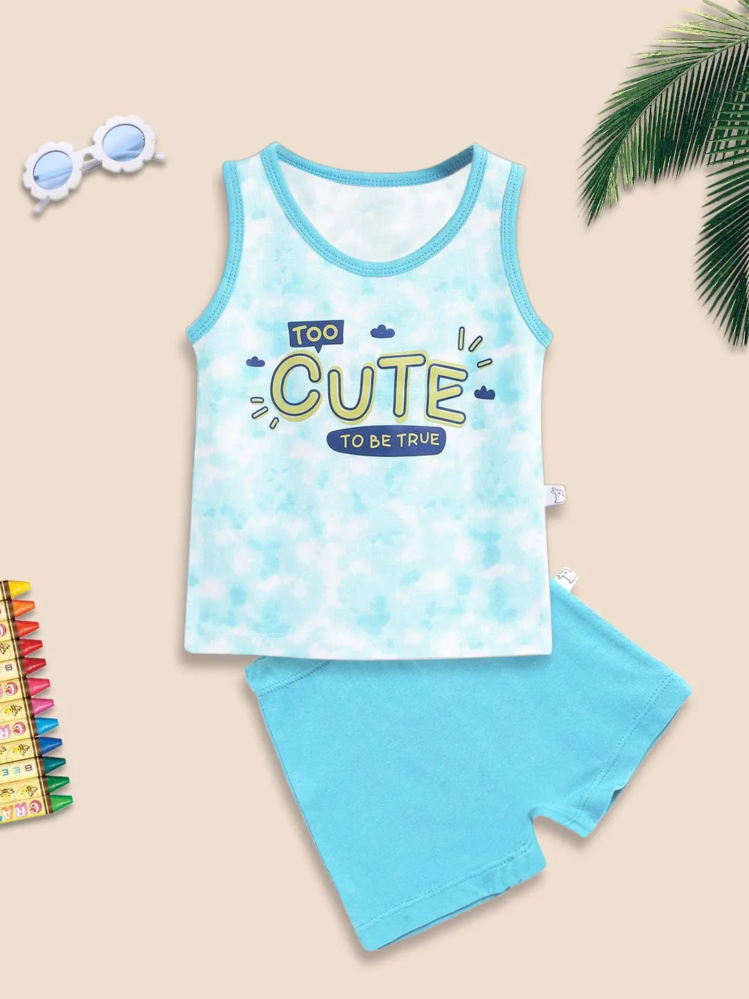 Top & Shorts Set - Tie-Dye Blues (6-12 months)