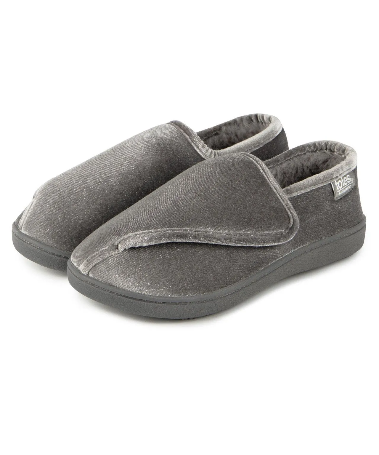 totes Isotoner Ladies Sparkle Velour Closed Back Slipper