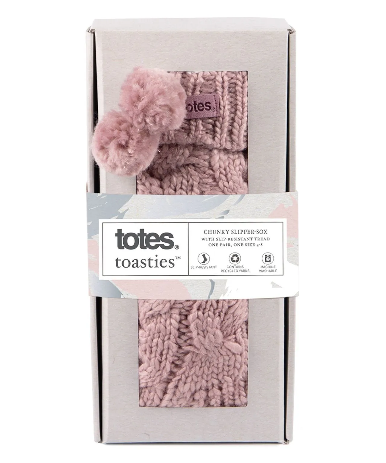 Totes toasties Ladies Luxury Cable Knit Slipper Sock