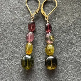 Tourmaline Stack Earrings, OOAK