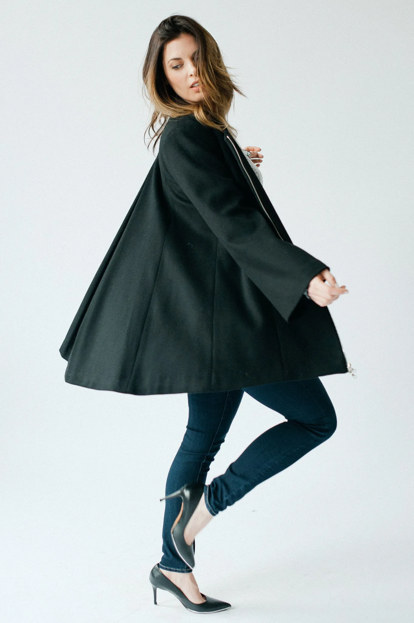 Tuileries Cape Coat - Black