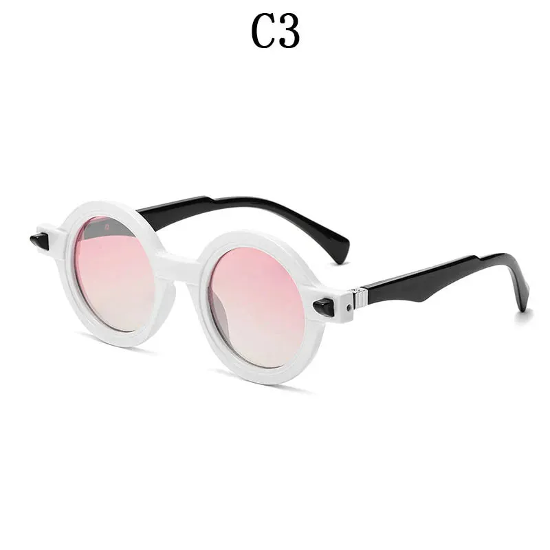 Vintage Luxury Gradient Anti-UV Round Sunglasses for Men and Women