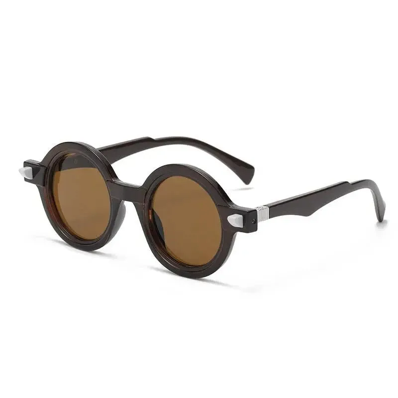 Vintage Luxury Gradient Anti-UV Round Sunglasses for Men and Women